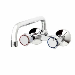 Grifo De Cocina Bimando De Pared Caño Recto Elipse Caño Tubo 26 Cm – 3833000 – Galindo