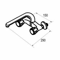 Grifo De Cocina Bimando De Pared Elipse Caño Tubo 26 Cm – 3835000 – Galindo