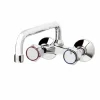 Grifo De Cocina Bimando De Pared Caño Recto Elipse Caño Tubo 16 Cm – 3833100 – Galindo