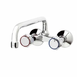 Grifo De Cocina Bimando De Pared Elipse Caño Tubo 16 Cm – 3834100 – Galindo