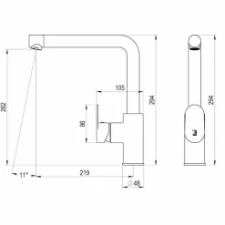 Grifo De Cocina Caño 90 Cromo – Nine – 4628800 – Galindo