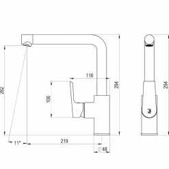 Grifo De Cocina Caño 90 Cromo – Aroha – 4608800 – Galindo