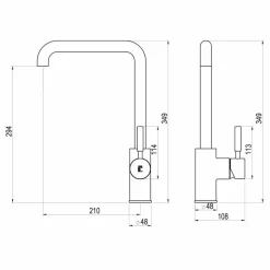 Grifo De Cocina Caño Alto Theo Bronce – 8648640 – Galindo – LuxCover