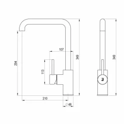 Grifo De Cocina Caño Alto Theo Dark Cromo – 8638600 – Galindo