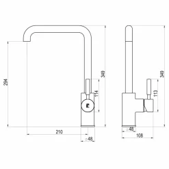 Grifo De Cocina Caño Alto Theo Cromo Mate – 8648661 – Galindo – LuxCover