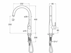Grifo De Cocina Con Caño Giratorio – Glera – Roca – A5A844DC00