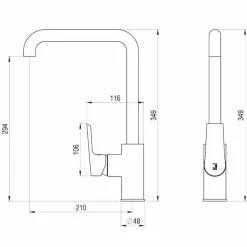 Grifo De Cocina Negro – Aroha – 4608616 – Galindo