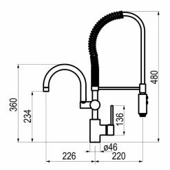 Grifo De Cocina Semi-industrial Metra Con Caño – 10658900 – Galindo
