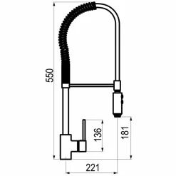 Grifo De Cocina Semi-industrial Metra Sin Caño – 10658800 – Galindo