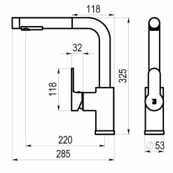 Grifo De Cocina Zip Plus 2.0 Extraíble Cromo 1F – 2159400 – Galindo
