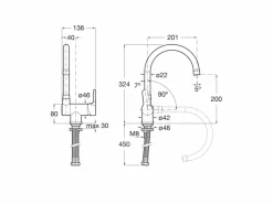 Grifo De Con Caño Abatible Y Giratorio, Cold Start – L20 – Roca – A5A8209C00