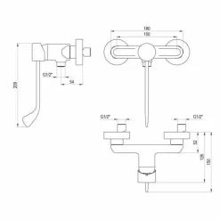 Grifo De Ducha Cónico Eco Con Accesorios – 717300E – Galindo