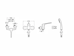 Grifo De Ducha Con Ducha De Mano, Flexible De 1,50 M. Y Soporte De Ducha Articulado – Victoria – Roca – A5A2023C02
