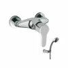 Grifo De Ducha De Mano Anticalcárea Con Soporte Orientable. Flexo Doble Engatillado – 1716702 – Tres Grifería