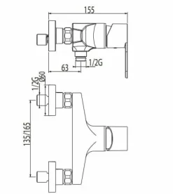 Grifo De Ducha De Mano Anticalcárea Con Soporte Orientable. Flexo Doble Engatillado – 1716702 – Tres Grifería