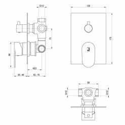 Grifo De Ducha Empotrable 3 Vías Cromo – Nine – 4627200 – Galindo