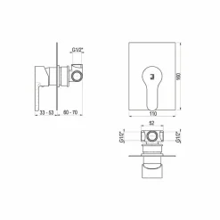 Grifo De Ducha Empotrable – Zip Plus – 2157300 – Galindo