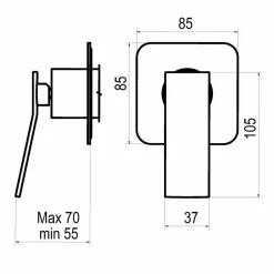 Grifo De Ducha Empotrable Monomando Wave – 7947300 – Galindo