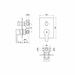 Grifo De Ducha Empotrable 3 Vias – Zip Plus – 2157200 – Galindo