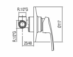 Grifo De Ducha Monomando Empotrar (1 Vía) – 7017702-1 – Tres Grifería
