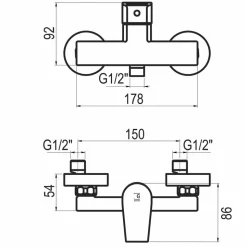 Grifo De Ducha Monomando Aroha Cromo Maneta Corta – 4601500 – Galindo
