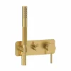 Grifo De Ducha Mural 3 Vías Trama Oro Cepillado Con Accesorios De Ducha – 4979229 – Galindo – LuxCover