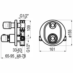 Grifo De Ducha Termostática Empotrable Atlantis 2 Entradas 1 Salida Redondo Cromo Mate – 7004736100 – Galindo – LuxCover