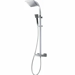 Grifo De Ducha Termostática Con Columna Nitro Plus Negro Rociador 300 Mm Inox, Flexo Pvc Y Maneral – 110049302 – Galindo – LuxCover