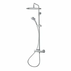 Grifo De Ducha Termostática Con Columna Pysa Lux Blanco Rociador 300 Mm – 50059502 – Galindo – LuxCover