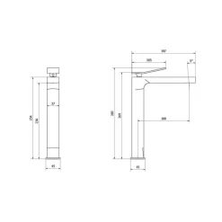 Grifo De Lavabo Alto – Wave – 7945500 Galindo