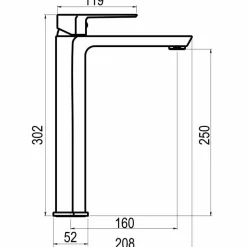 Grifo De Lavabo Alto Aroha Cromo Con Desagüe Semiautomático – 4604500 – Galindo
