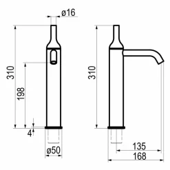 Grifo De Lavabo Alto Batlo Con Desagüe Semiautomático Cromo – 3244500 – Galindo