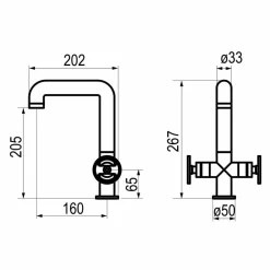 Grifo De Lavabo Alto Bimando Strem Pulsador Round – 7965300 – Galindo