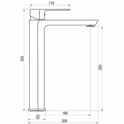 Grifo De Lavabo Alto Cromo – Aroha – Galindo – 4605500