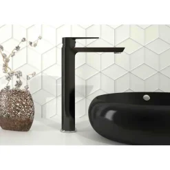 Grifo De Lavabo Alto Negro – Aroha – Galindo – 4605516 – LuxCover