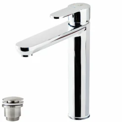 Grifo De Lavabo Alto Zip Plus 2.0 Cromo Con Desagüe Semiautomático – 2154500 – Galindo