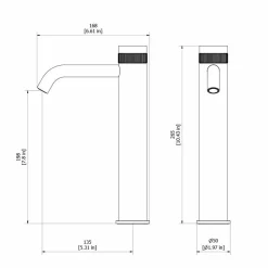 Grifo De Lavabo Alto Zoom Oro Cepillado – 4985529 – Galindo – LuxCover
