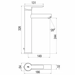 Grifo De Lavabo Caño Alto – Karim Due – 88945500 – Galindo