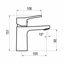 Grifo De Lavabo Cónico Eco Cromo Apertura En Frío – AF717500E – Galindo