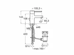 Grifo De Lavabo Con Desagüe Automático – Targa – Roca – A5A3060C00