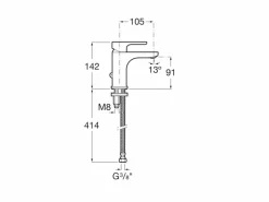 Grifo De Lavabo Con Enganche Para Cadenilla, Cold Start – L20 – Roca – A5A3J09C00