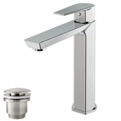 Grifo De Lavabo Medio Con Desagüe Semiautomático – Aroha – Galindo – 4604100