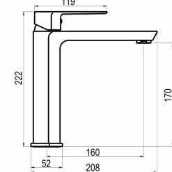Grifo De Lavabo Medio Sin Desagüe Semiautomático – Aroha – Galindo – 4605100