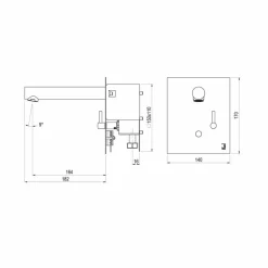 Grifo De Lavabo Mezclador Mural Empotrado Aroha Tech Electrónico Sensor Mármol Blanco Transformador – P3178251 – Galindo – LuxCover