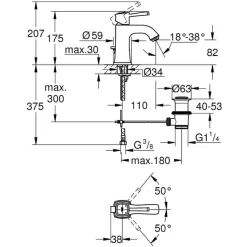 Grifo De Lavabo Monomando En Cromo – Grandera M – Grohe