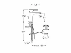 Grifo De Lavabo Monomando Mezclador Con Desagüe Automático Cold Start Cromo – L20 – Roca – A5A3I09C00
