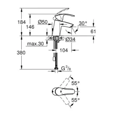 Grifo De Lavabo Monomando – Eurosmart S – Grohe