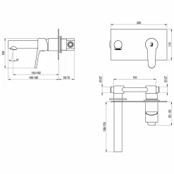 Grifo De Lavabo Mural – Cónico – 7175600 – Galindo