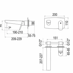 Grifo De Lavabo Mural – Kily – 4955600 – Galindo