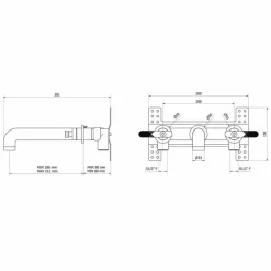 Grifo De Lavabo Mural Bimando Pulsador Lever – Strem – 7975600 – Galindo